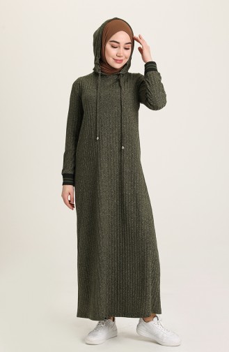 Khaki Hijab Dress 3056-01