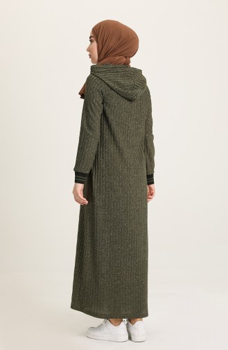 Khaki Hijab Dress 3056-01