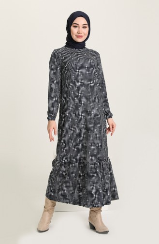 Dunkelblau Hijab Kleider 850001A-01
