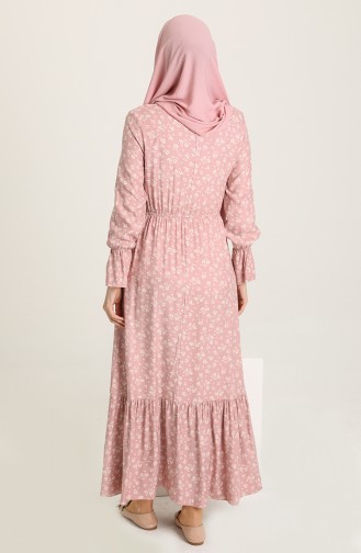 Robe Hijab Rose Pâle 60209-03