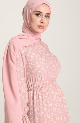 Beige-Rose Hijab Kleider 60209-03