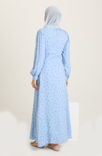 Blau Hijab Kleider 60238-01