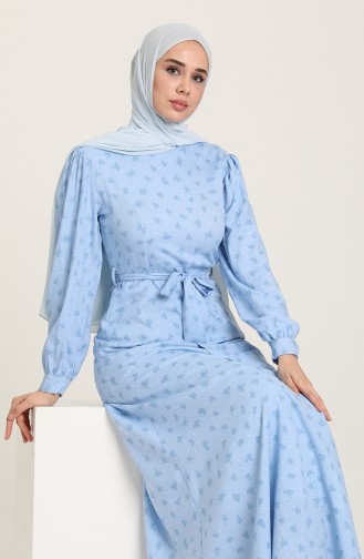 Blue Hijab Dress 60238-01