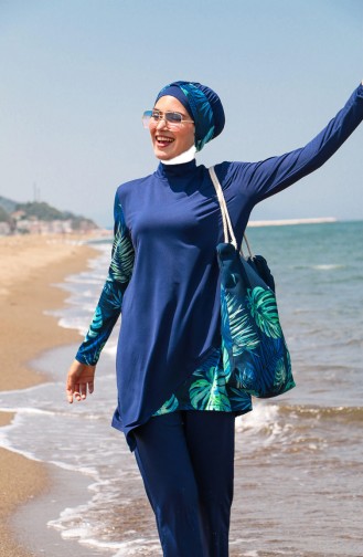 Oil Blue Swimsuit Hijab 1966
