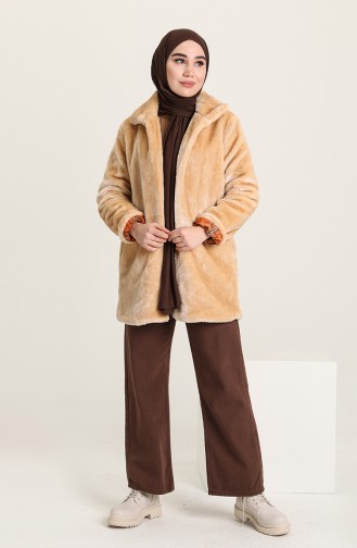 Furry Coat 182825-03 Beige 182825-03