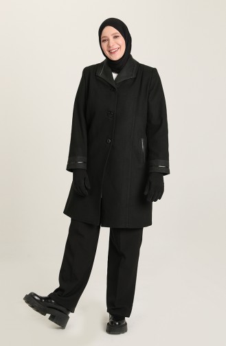 معطف طويل أسود 0328-02