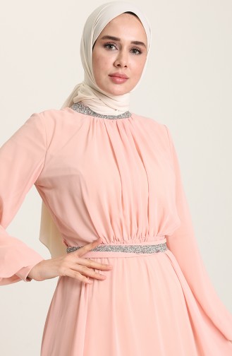 Lachsrosa Hijab-Abendkleider 5339-17