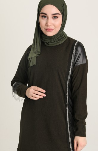 Fitilli Tunik Pantolon İkili Takım 20006-01 Haki