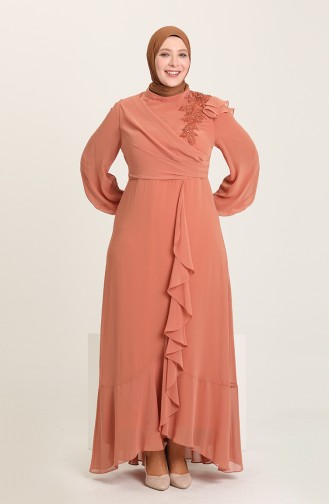 Onion Peel Hijab Evening Dress 6026-01
