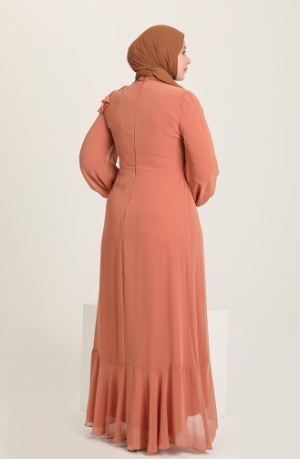 Onion Peel Hijab Evening Dress 6026-01
