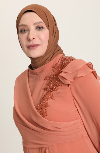 Onion Peel Hijab Evening Dress 6026-01