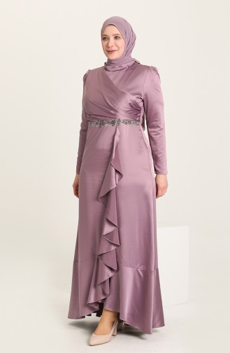 Violet Hijab Evening Dress 6029-04