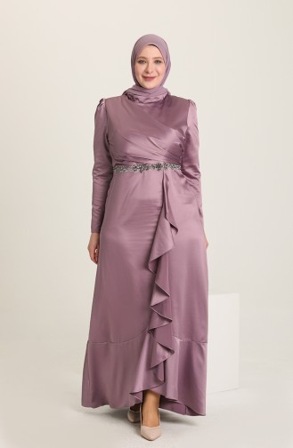 Violet Hijab Evening Dress 6029-04