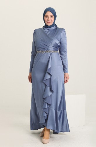 Indigo Hijab Evening Dress 6029-05