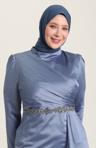 Indigo Hijab Evening Dress 6029-05