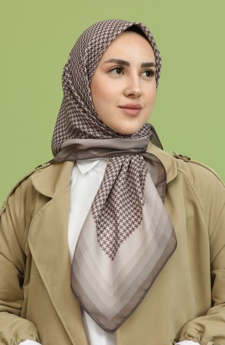 Karaca Dijital Baskı Twill Eşarp 90844-06 Kahverengi Taş