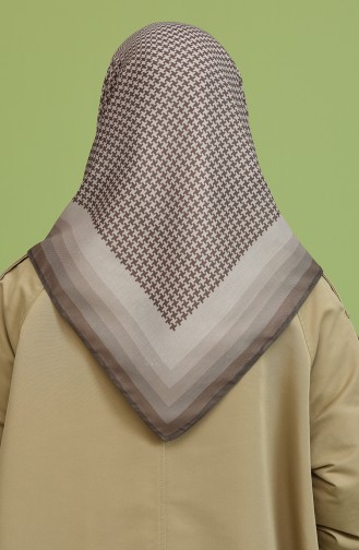 Karaca Dijital Baskı Twill Eşarp 90844-06 Kahverengi Taş