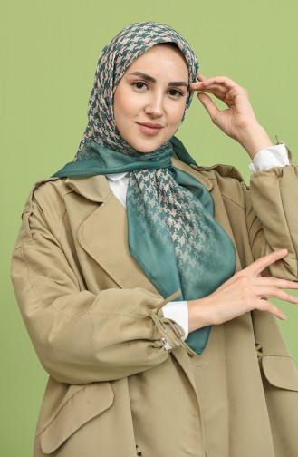 Karaca Dijital Baskı Twill Eşarp 90845-02 Zümrüt Yeşili Yeşil