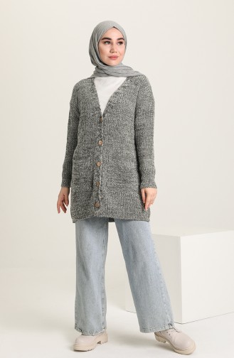 Dunkel-Grau Strickjacke 4371-04