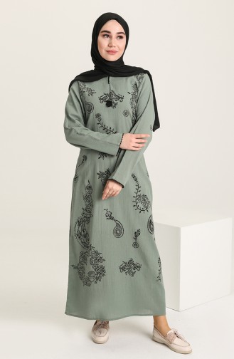 Robe Hijab Vert khaki clair 0444-08