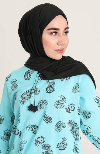Robe Hijab Bleu menthe 5656-08