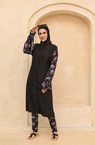 Maillot de Bain Hijab Noir 2105-01