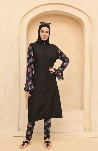 Maillot de Bain Hijab Noir 2105-01