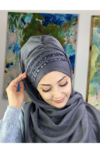 Gray Ready to Wear Turban 526OCKDRP-01