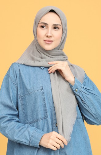 Flamlı Eşarp 11474-17 Açık Gri