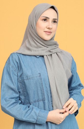 Flamlı Eşarp 11474-17 Açık Gri