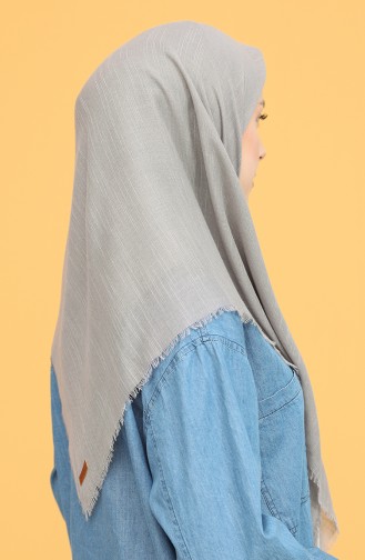 Flamlı Eşarp 11474-17 Açık Gri