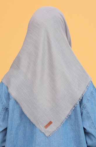 Flamlı Eşarp 11474-17 Açık Gri