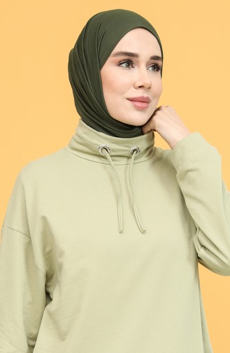 Kapüşonlu Sweatshirt 3024-12 Küf Yeşili