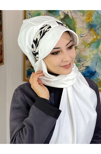 White Ready to Wear Turban 127OCKTBRT-01