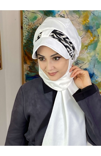 White Ready to Wear Turban 127OCKTBRT-01
