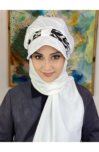 White Ready to Wear Turban 127OCKTBRT-01