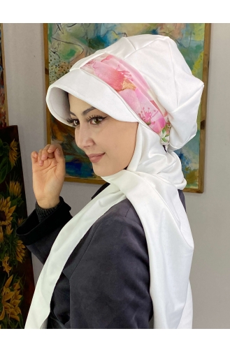 White Ready to Wear Turban 127OCKTBRT-06