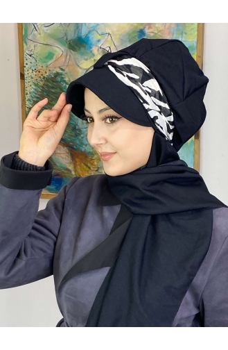 Black Ready to Wear Turban 827OCKTBRT-01