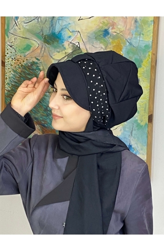 Black Ready to Wear Turban 827OCKTBRT-02