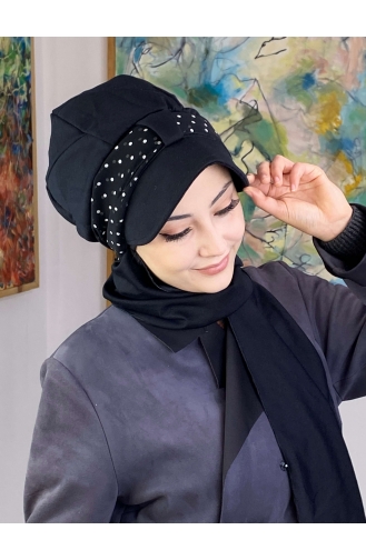 Black Ready to wear Turban 827OCKTBRT-02