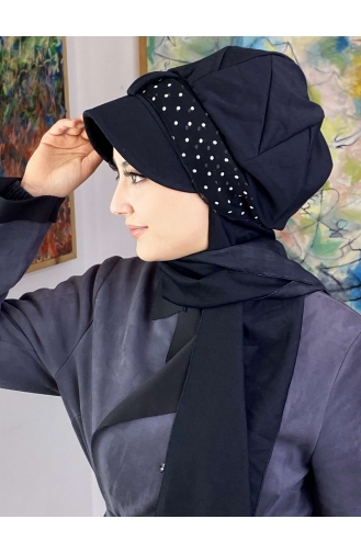 Black Ready to Wear Turban 827OCKTBRT-02