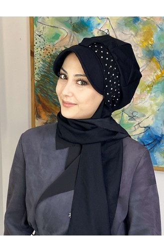Black Ready to Wear Turban 827OCKTBRT-02