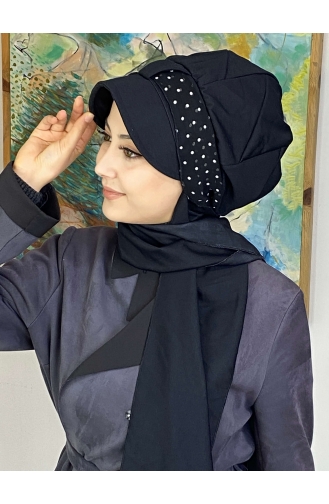 Black Ready to Wear Turban 827OCKTBRT-02