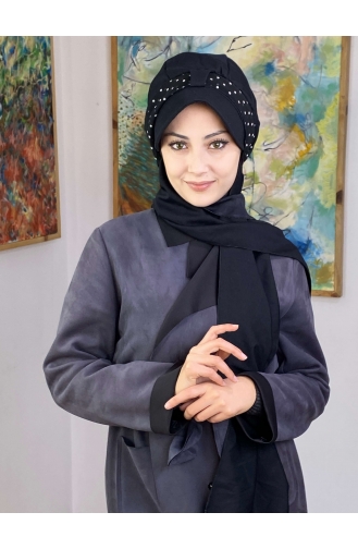 Black Ready to Wear Turban 827OCKTBRT-02