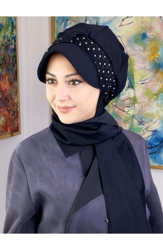 Black Ready to Wear Turban 827OCKTBRT-02