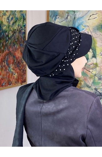 Black Ready to Wear Turban 827OCKTBRT-02