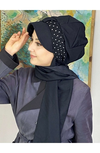 Black Ready to Wear Turban 827OCKTBRT-02
