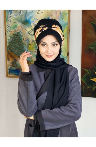 Black Ready to Wear Turban 827OCKTBRT-03