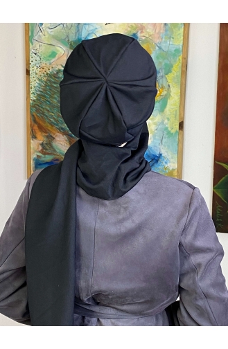 Schwarz Praktischer Turban 827OCKTBRT-03