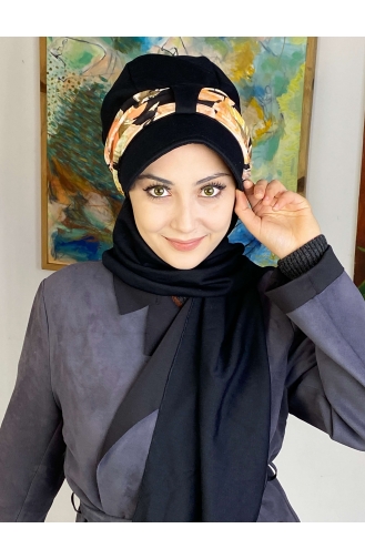 Black Ready to Wear Turban 827OCKTBRT-03